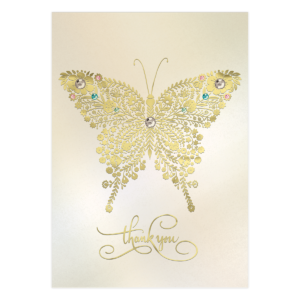 Thank You Golden Butterfly Greeting Card Product