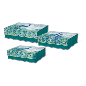 Emerald Peacock Rectangle Flap Box Set Product