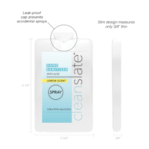 Lemon Scented Pocket-Sized Spray Hand Sanitizer Product