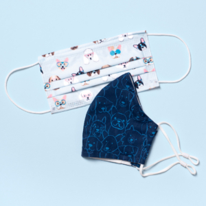 Black Gray Floral Reusable 3-Layer Cotton Face Mask