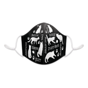 Cat Words Icons Reusable 3-Layer Cotton Face Mask Product