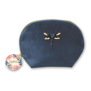 Spring Garden Navy Velvet Dragonfly Brooch Bag Product