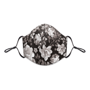 Black Gray Floral Reusable 3-Layer Cotton Face Mask Product