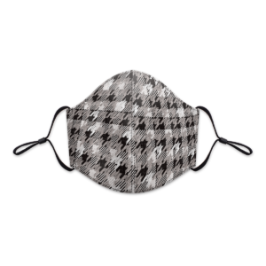 Houndstooth Grayscale Reusable 3-Layer Cotton Face Mask Product