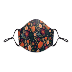 Floral on Black Reusable 3-Layer Cotton Face Mask Product
