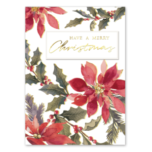 Holiday Watercolor Poinsettias Boxed Holiday Cards Product