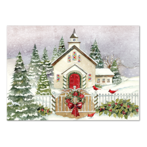 Heartland Christmas Snowy Church Boxed Holiday Cards Product